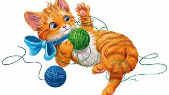 小猫玩毛线球创意美术(玩毛线球的猫猫)